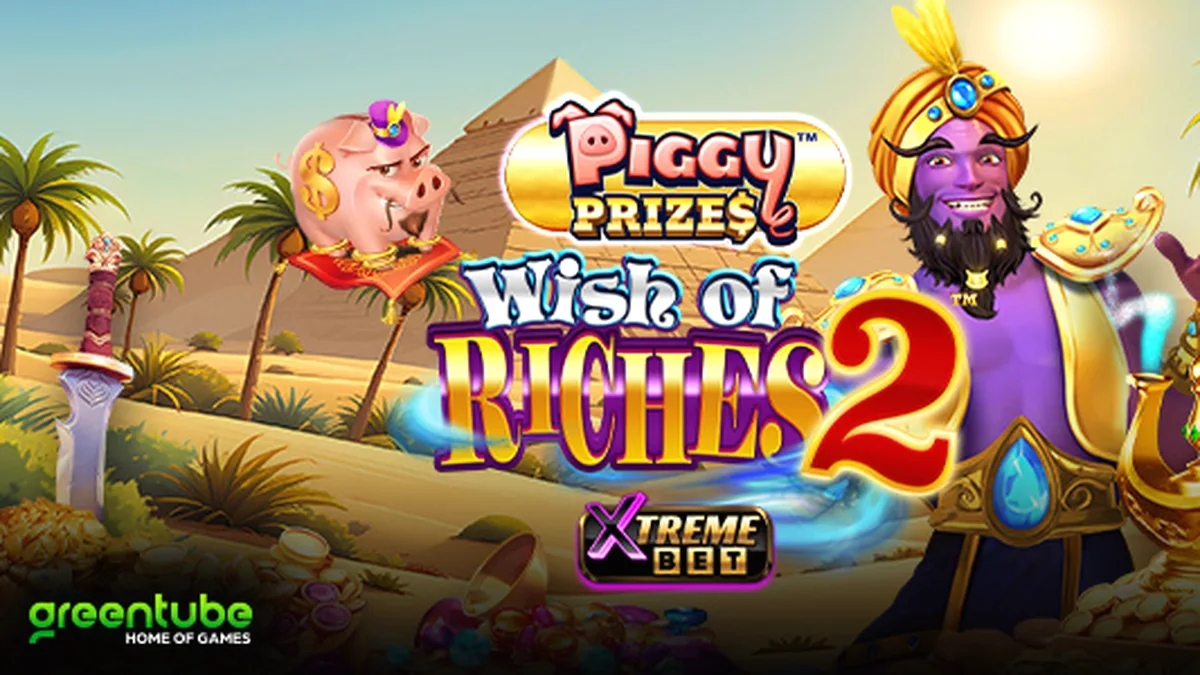 Cena vibrante do jogo Piggy Prizes: Wish of Riches 2 com elementos mágicos e moedas de ouro.